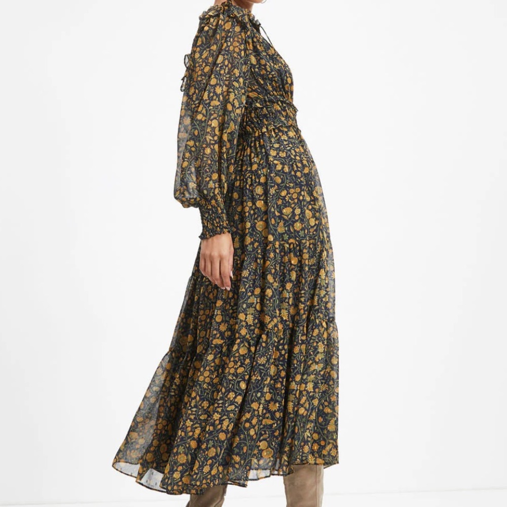 Vici Black Floral Midi Dress